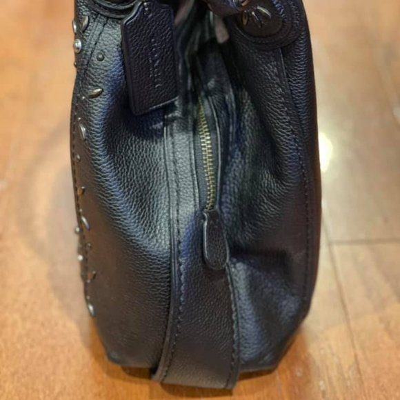 Coach | Edie Shoulder Bag 31 with Prairie Rivets Pebbled Leather Purse Hobo - Picture 4 of 9